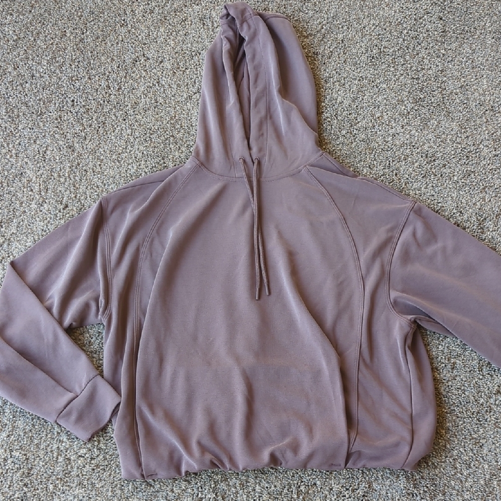 Athleta Seasoft Bubble Hem Hoodie - Smoky Rose S